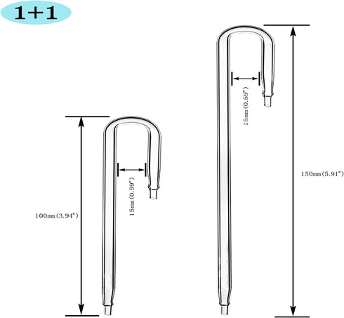 2PCS Glass U Shape Tube for Aquarium Air Pump Fish Tank Aquarium CO2 Diffuser Connect Tube...