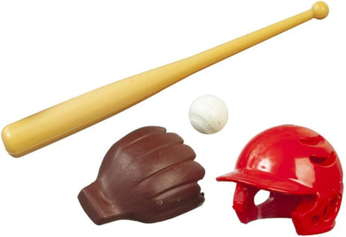 Melody Jane Dollhouse American Baseball Helmet Bat Glove & Ball Games Sport Accessory...