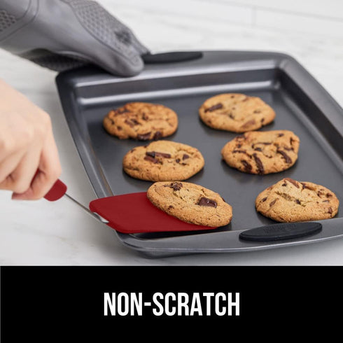 GORILLA GRIP Patented Nonstick Heat Resistant BPA-Free Silicone Spatula, Non Scratch Flexible Head for Pans, Slip Resistant Soft Rubber Handle, Ki...