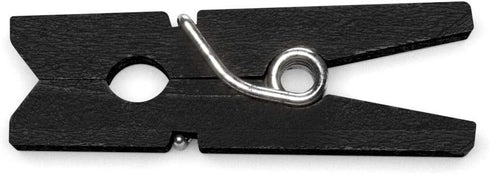 LWR CRAFTS Wooden Mini Clothespins 100 Per Pack 1" 2.5cm (Black)...