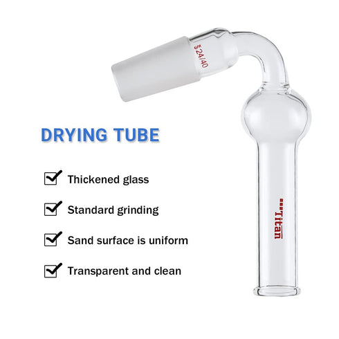 Glass Drying Tube Adapter 75 Degree Bent Lab Drying Tubes with 24/40 Standard Taper Joint Lab Glassware...