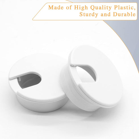 5Pcs White Wire Hole Cover,35mm/1.38 Inch Plastic Desk Cord Hole Cover for Table Desk Furniture Computer Cable Cord Organizer...