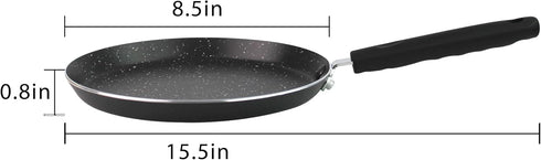 Crepe Pan, Dosa Pan, 8.7 inch Nonstick Crepe Pan, Dosa Tawa Tortilla Pan, Induction Compatible (black)...