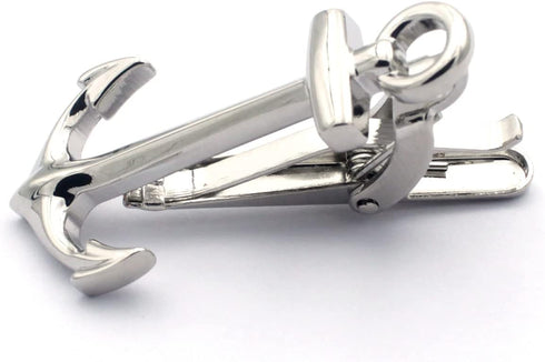 Sailing Boat Yacht Anchor Smart Shirt Tie Clip and Cufflinks Set...