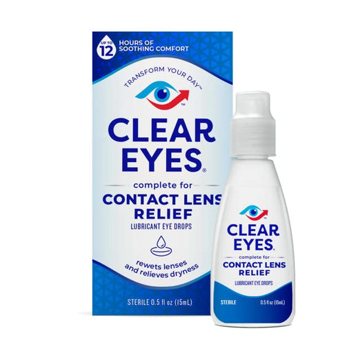 Clear Eyes Contact Lens Relief Soothing Eye Drops 0.50 oz (Pack of 3)...