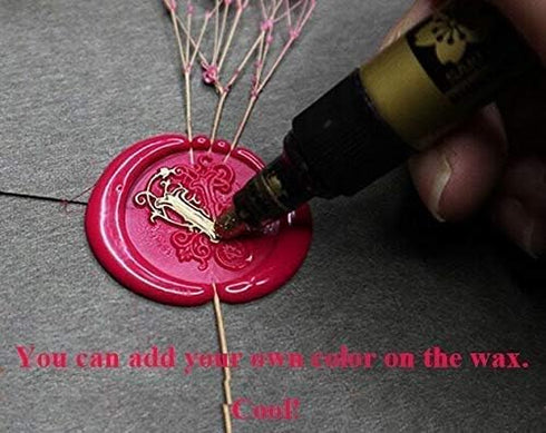 Heart Monogram Wax Seal Stamp Kit - Rosewood Handle, Copper Head - Ideal for Wedding Invitations, Gift Wrapping, Envelope Embellishment...