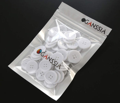 GANSSIA 7/8 Inch (22.5mm) White Button Resin Sewing Buttons for Garment and DIY Craft Scrapbooking Pack of 70 Pcs...