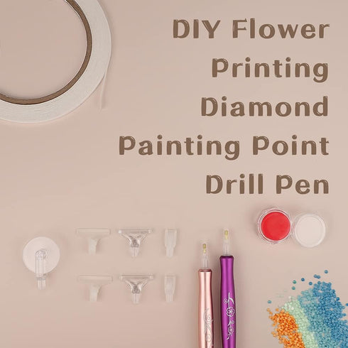 Sonsage Diamond Art Painting Pen for Adult,Flower Printing Pen 5D DIY Diamond Art Accessories Kits,Multi Replacement Drill Pen,Gem Jewel Wax Picke...