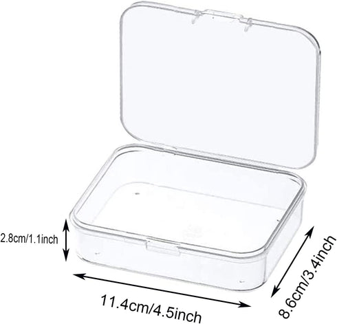 6 Pcs Mini Plastic Storage Containers Box with Lid, 4.5x3.4 Inches Clear Rectangle Box for Collecting Small Items, Beads, Game Pieces, Business Ca...