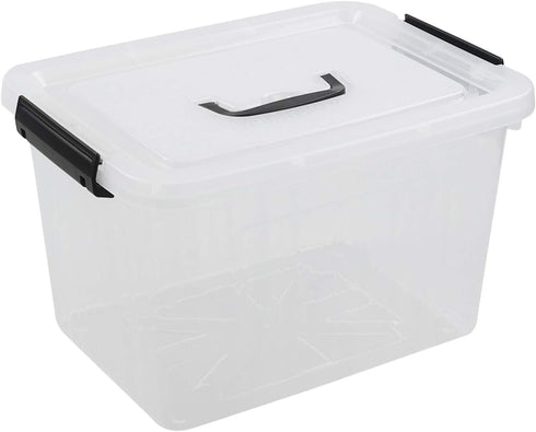 1-Pack Plastic Storage Box, Clear Latch Box with Handle and Lid, 10 L...