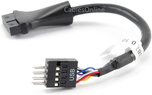 CablesOnline 4" USB 3.0 20-Pin Motherboard Header Female to USB 2.0 8-Pin Male Adapter (USB3-AD24)...