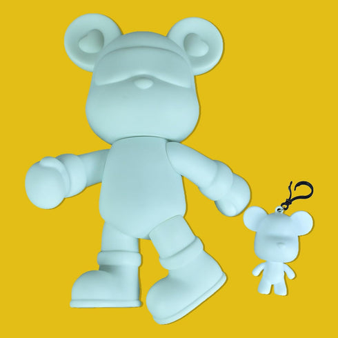 Coniuty DIY Fluid Bear + Bear Keychain Painting Set, Teddy Bear Figure for Creative Fluid Art and Home Decoration (9 Inch, Blank Mold)...