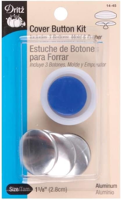 Dritz 14-45 Cover Button Kit with Tools, Size 45 - 1-1/8-Inch, 3-Piece...