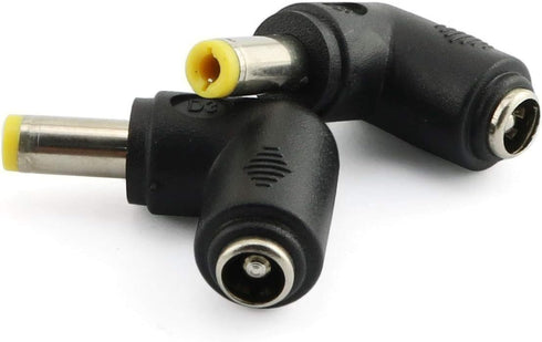 2pcs 90 Degree Angle 5.5x2.1mm Female Jack to 5.5x2.5mm Male Plug Adapter DC Barrel Power Jack Charging Cable Connector...