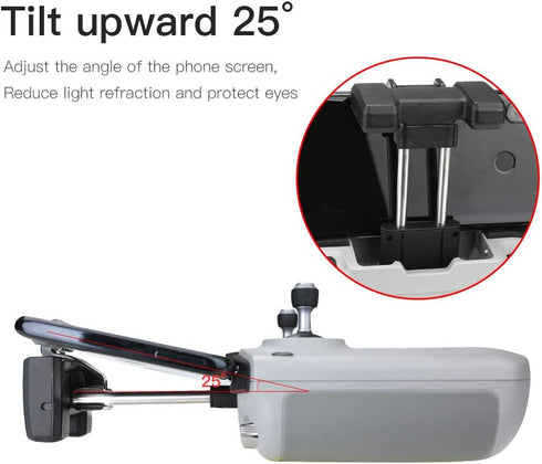 RCGEEK Cellphone Clip Mount Holder Extender Kit Compatible with DJI Air 3 / Mini 3 Pro/Mini 2 / Air 2 2S / Mavic 3 Drone Controllers Removeable Ex...