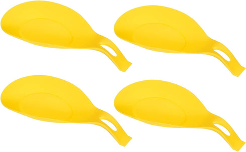 uxcell Silicone Spoon Rest, 7.68" x 3.74" Heat Resistant Kitchen Utensil Holder Spatula Ladle Rest for Counter Stove Top, Yellow 4Pcs...