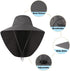 Wide Brim Sun Hat with Neck Flap, Adjustable Outdoor 50+UPF Protection Safari Cap Womens Mens Hiking Fishing Hat...