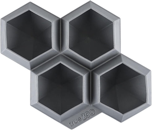 True Zoo Jumbo Iced Out Diamond Ice Tray, Silicone Mold and Ice Cube Tray for Cocktails, Makes 4 Ice Cubes, Grey, Set of 1...
