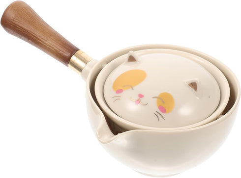Hemoton Chinese Tea Set,360° Rotation Tea Maker,Ceramic Tea Kettle,Portable Gongfu Tea Set,Porcelain Tea Dispenser,Portable Kung Fu Teaware,Chines...