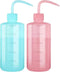 Tatoo Lash squeeze Bottle,Safety Rinse Bottle, Plastic Squeeze Medical Lab Washing Bottle (Pink &Blue, 500ml)...