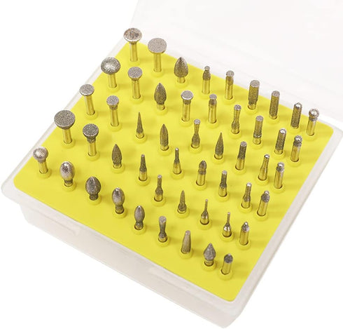 50-Piece 1/8-Inch Shank Diamond Coated Rotary Burrs Set...