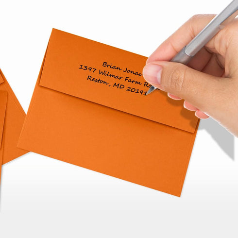 LUXPaper A2 Invitation Envelopes | Peel & Press | 4 3/8" x 5 3/4" | Mandarin Orange | 80lb. Text | 50 Qty...
