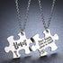 2PCS Friends Necklaces for 2 - Side by Side Or Miles Apart BFF Friendship Matching Puzzle Necklace Set Long Distance Friendship Gifts for Women...