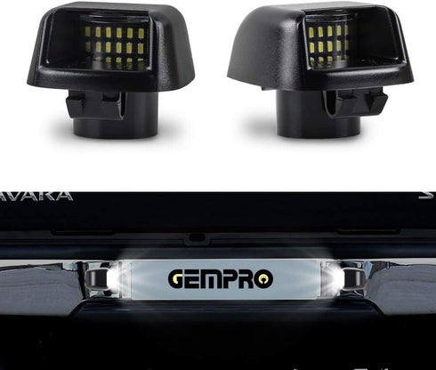 Gempro License Plate Light, 2Pcs LED License Plate Tag Lamp Assembly Replacement Compatbile for Nissan Frontier Titan Xterra Armada Suzuki Equator...