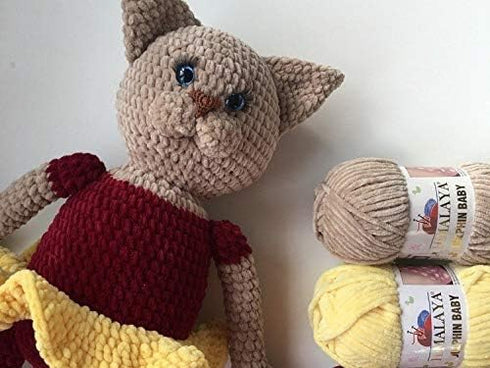 Himalaya Dolphin Baby (4-Pack) 4x100 gr Chenille Velvet Blanket amigurumi Yarn Super Bulky 524 yds (311)...