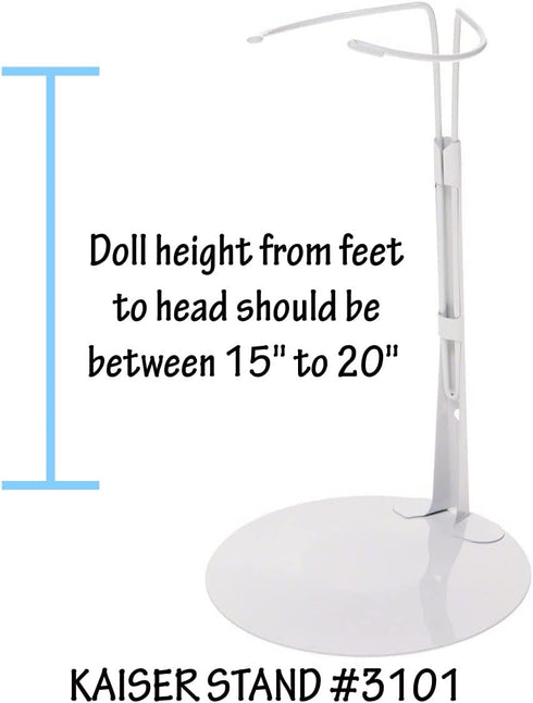 Kaiser Doll Stand 3101 - White Doll Stand for 15" to 20" chubby-waisted Dolls...