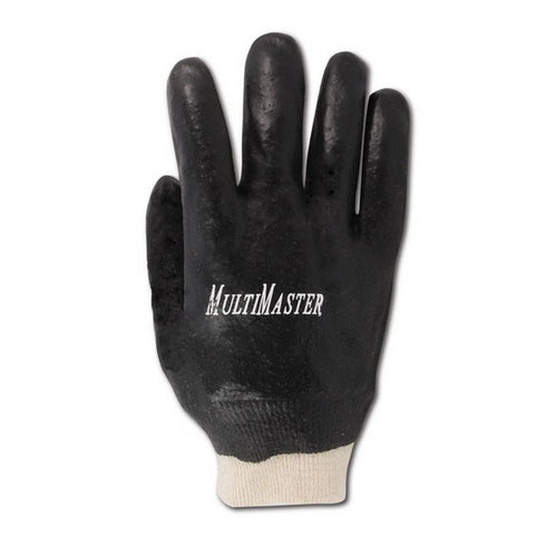 MAGID T1070R MultiMaster Rough Finish PVC Gloves, Large, Black , Large (Pack of 12)...