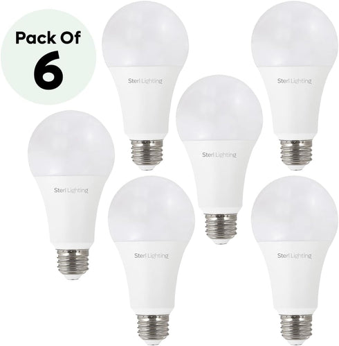 A19 LED Light Bulbs 60W Equivalent 15W Energy Use, E26 Base 4000K Cool White Dimmable 1600Lumens Brightness and 220-Degree Beam Angle Classic Clea...