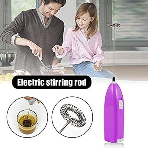 Electric Egg Beater Milk Frother Handheld Battery Operated Foam Maker for Coffee Chocolate Egg Milk Drink Whisk Mixerwith Removable Battery Kitche...