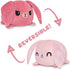 TeeTurtle - The Original Reversible Bunny Plushie - Pink Floral Ears - Cute Sensory Fidget Stuffed Animals That Show Your Mood, 4 Inch...