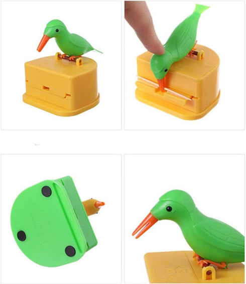 shenghang BIRD Toothpick Dispenser Bird toothpick box funny portable plastic toothpick holder Automatic telescopic push type (B)...