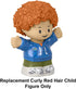 Fisher-Price Replacement Part Little People Family Playset - HBW72 ~ Replacement Curly Red Hair Child Figure ~ Wearing Blue Sweatshirt ~ Works Gre...