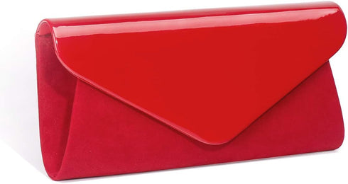 WALLYN'S Patent Leather Clutch Classic Purse Evening Bag Handbag With Flannelette...