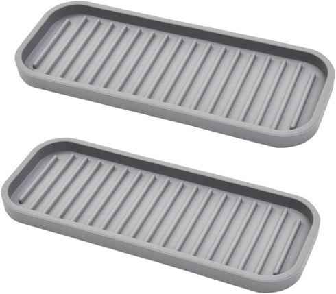 Mofason Silicone Soap Tray, Bathroom Kitchen Finishing Tray, Kitchen Sink with Soap Rack, Sponge Tray, Soap and Sponge Sink Organizer?Mist, 2 Pack...
