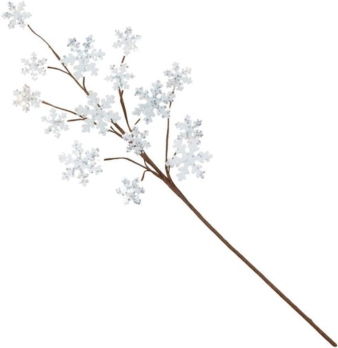 Elanze Designs Snowflake Winter White 24 inch Acrylic Christmas Artificial Flower Spray...