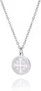 EUEAVAN Jerusalem Crusaders Cross Pendant Necklace Jerusalem Medallion Disc Greek Religious Medieval Jewelry Baptism Gift Women Men...