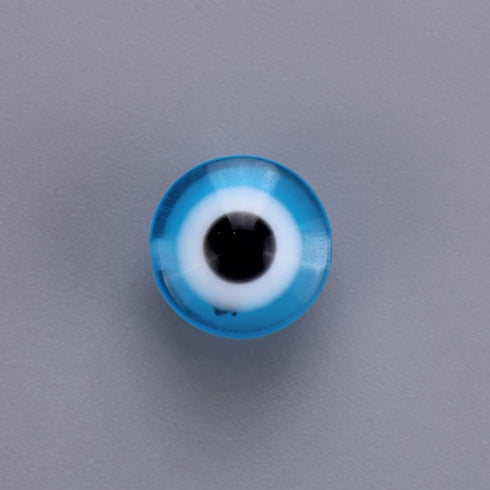 200pcs Evil Eye Beads Aqua Blue Resin Evil Eye Spacer Beads Charms with Elastic Rope for DIY Jewelry Bracelet Necklace Earring Crafts Making Handm...