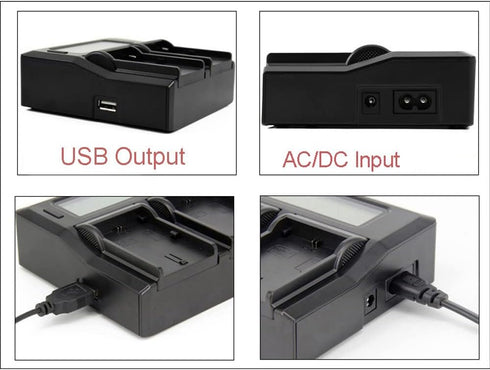 Quick LCD-Display Battery Charger for Sony BP-U30 BP-U60 BP-U90 PMW-100 PMW-150 PMW-160/X160 PMW-200 PMW-EX1 EX1R PMW-EX3 PMW-F3/F3K PXW-X180 PXW-...
