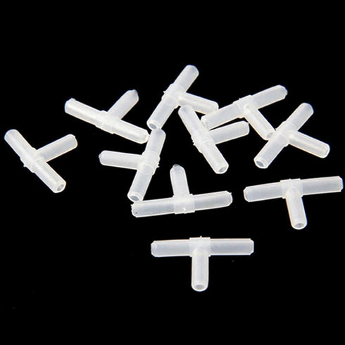 10pcs 3 Way Air Line Connector Aquarium Fish Tank Airline Tee Valve Pump Tube, White...
