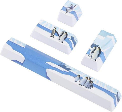 Zopsc Penguins Pattern Keyboard Keycaps Kit PBT Keycap Set Space+ESC+Enter+Numpad Enter Key for Mechanical Keyboard Keycaps...