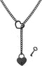 Heart O-ring Slip Chain Necklace For Women Y-Necklace Handmade Punk Gothic Cuban Necklace Adjustable Lariat Womens Heart O-Ring Slip Chain Choker ...