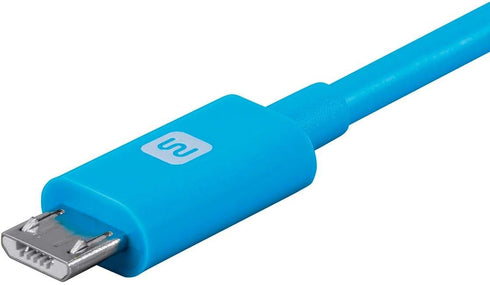 Monoprice USB Type-A to Micro Type-B Cable - Polycarbonate Connector Heads, 2.4 Amp, 22/30AWG, 6 Feet, Blue - Select Series...