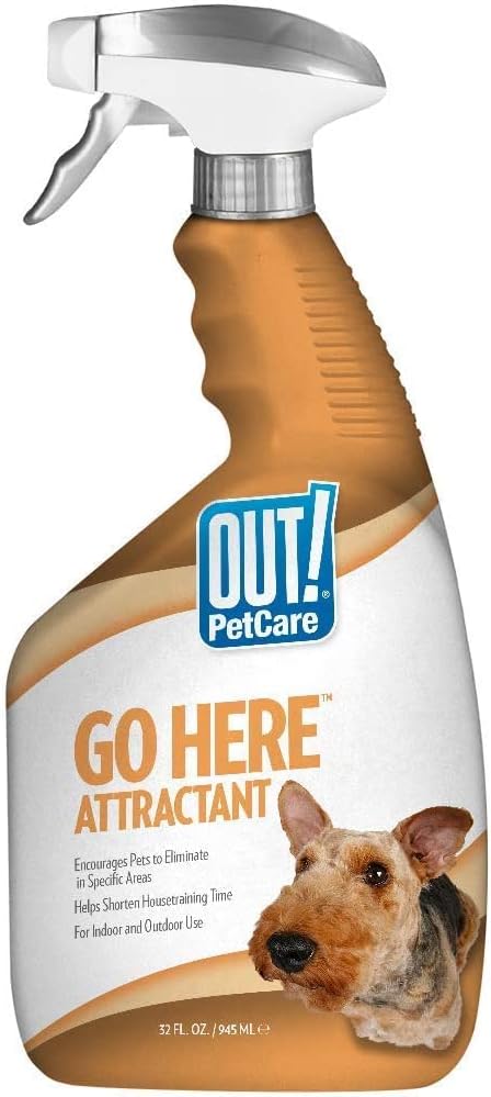 OUT! PetCare Go Here Attractant Indoor and Outdoor Dog Training Spray - House-Training Aid for Puppies and Dogs - 32 oz...