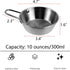 2-Pack Makgeolli Bowls, 304 Stainless Steel Korean Traditional Bowls Rice Wine Bowl with Handle, Hiking Soup Dish, Food Bowl Camp Cup, 4.7 Inch, 1...