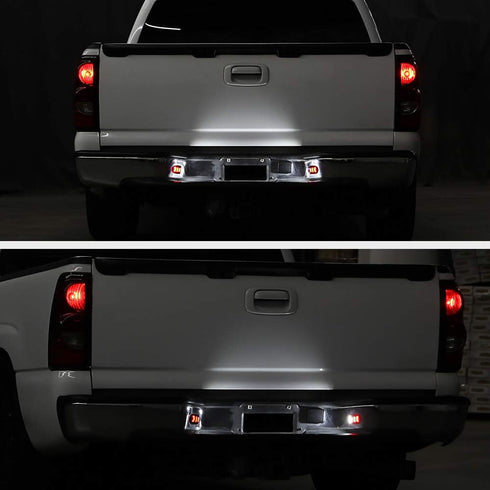 VIPMOTOZ Red OLED Neon Tube Pure White LED License Plate Light Tag Lamp Assembly Replacement For Cadillac Escalade Chevy Silverado Tahoe Suburban ...