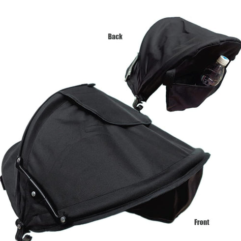 Stroller Sun Shade Cover Stroller Sun Canopy Awning for Pushchair Pram Baby Buggy Parasol Sun Umbrella with Pockets Mesh Window Adjustable Retract...